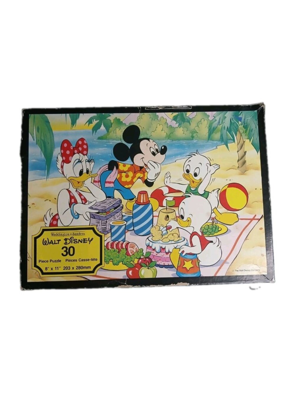 VTG 1986 Walt Disney Mickey Mouse Picnic 30 Piece Jigsaw Puzzle Waddington Retro